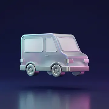 Glass shuttle van icon