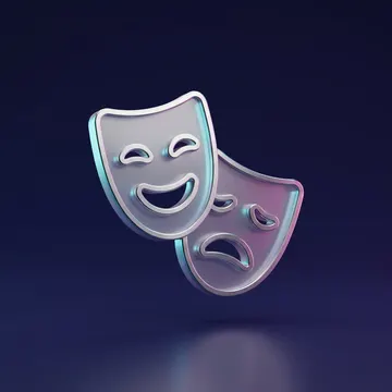 Glass theatre masks icon
