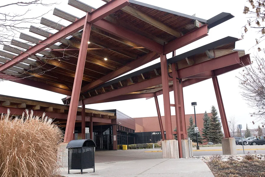 Casino Ajax steel canopy close up