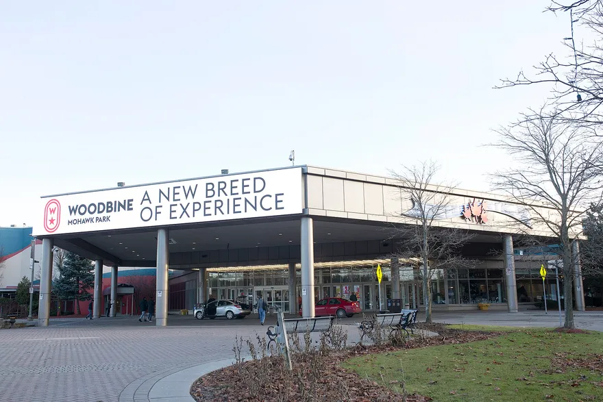 Woodbine Mohawk Park entrance with benches